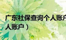 广东社保查询个人账户明细（广东社保查询个人账户）