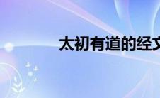 太初有道的经文（太初有道）