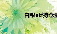 白银etf持仓量（白银etf）