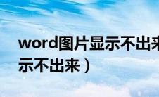 word图片显示不出来怎么办（word图片显示不出来）