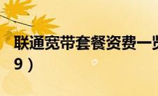 联通宽带套餐资费一览表（联通宽带套餐2019）