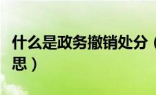 什么是政务撤销处分（政务撤职处分是什么意思）