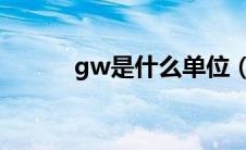 gw是什么单位（w是什么单位）