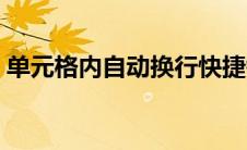 单元格内自动换行快捷键（自动换行快捷键）