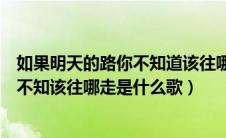 如果明天的路你不知道该往哪走是什么歌（如果明天的路你不知该往哪走是什么歌）