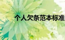 个人欠条范本标准（个人欠条范本）