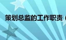 策划总监的工作职责（策划总监岗位职责）