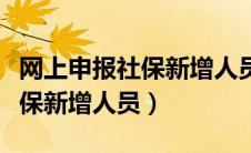 网上申报社保新增人员怎么操作（网上申报社保新增人员）