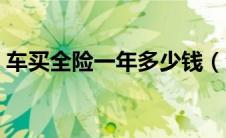 车买全险一年多少钱（汽车全险一年多少钱）