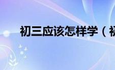 初三应该怎样学（初三学生如何学习）