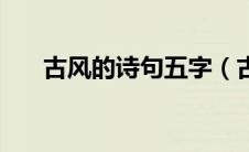 古风的诗句五字（古风诗句唯美五字）