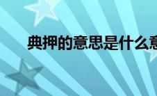 典押的意思是什么意思（典押的意思）