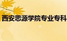 西安思源学院专业专科（西安思源学院专业）