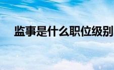 监事是什么职位级别（监事是什么职位）