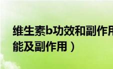 维生素b功效和副作用（维生素b的作用及功能及副作用）