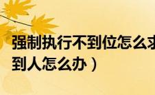 强制执行不到位怎么求助（法院强制执行找不到人怎么办）