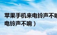 苹果手机来电铃声不响怎么设置（苹果手机来电铃声不响）