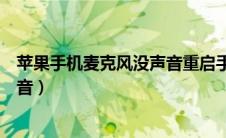 苹果手机麦克风没声音重启手机就好（苹果手机麦克风没声音）