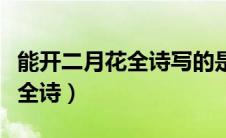 能开二月花全诗写的是什么意思（能开二月花全诗）