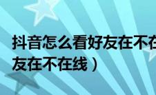 抖音怎么看好友在不在线苹果（抖音怎么看好友在不在线）