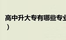 高中升大专有哪些专业可以选择（高中升大专）