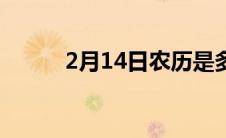 2月14日农历是多少（2月14日）