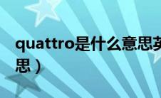 quattro是什么意思英文（quattro是什么意思）