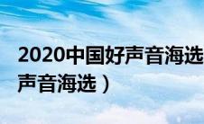 2020中国好声音海选湖南赛区（2020中国好声音海选）