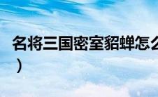 名将三国密室貂蝉怎么玩（名将三国密室貂蝉）