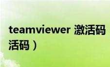 teamviewer 激活码（teamviewer许可证激活码）