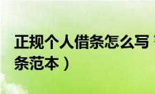 正规个人借条怎么写 范本（2020正规个人借条范本）
