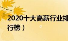 2020十大高薪行业排行榜（十大高薪职业排行榜）