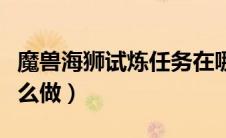 魔兽海狮试炼任务在哪里做（海狮试炼任务怎么做）