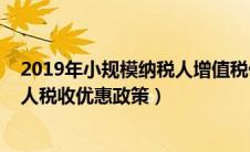 2019年小规模纳税人增值税优惠政策（2019年小规模纳税人税收优惠政策）