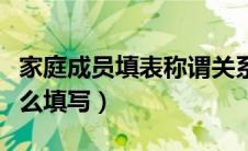 家庭成员填表称谓关系（家庭主要成员关系怎么填写）