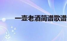 一壶老酒简谱歌谱（一壶老酒简谱）