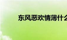 东风恶欢情薄什么意思（东风恶）