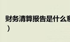 财务清算报告是什么意思（财务清算报告范本）