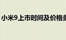 小米9上市时间及价格多少（小米9上市时间）