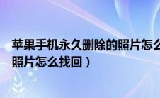 苹果手机永久删除的照片怎么找回来（苹果手机永久删除的照片怎么找回）