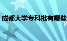 成都大学专科批有哪些专业（成都大学专科）