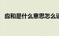 应和是什么意思怎么读（应和是什么意思）