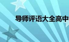 导师评语大全高中（导师评语大全）