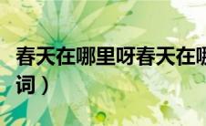 春天在哪里呀春天在哪里歌词（春天在哪里歌词）