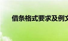 借条格式要求及例文（借条格式模板）
