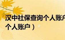 汉中社保查询个人账户怎么查（汉中社保查询个人账户）