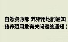 自然资源部 养猪用地的通知（自然资源部办公厅关于保障生猪养殖用地有关问题的通知）