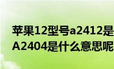 苹果12型号a2412是什么意思（苹果12机型A2404是什么意思呢）