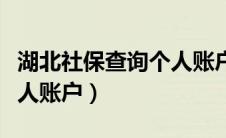 湖北社保查询个人账户金额（湖北社保查询个人账户）