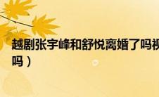 越剧张宇峰和舒悦离婚了吗视频（越剧张宇峰和舒悦离婚了吗）